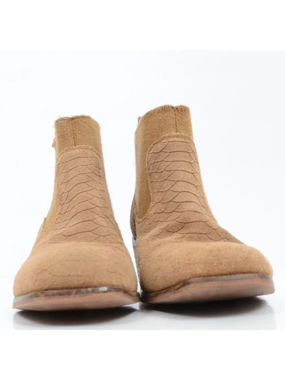 Crown Vintage Giancita Women’s 7.5 Leather/Wool Snake‎ Print Ankle Boots Bootie